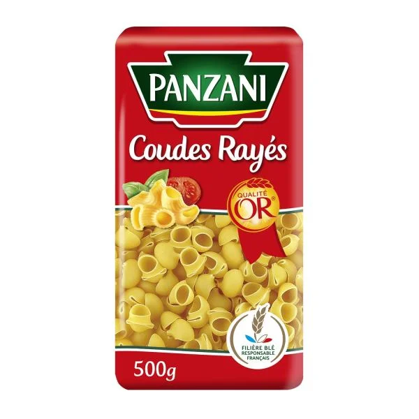 Palete de Massa Coudes Rayés Panzani 500g